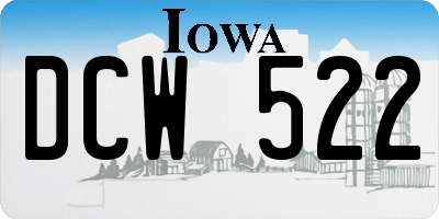 IA license plate DCW522