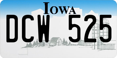 IA license plate DCW525