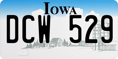 IA license plate DCW529