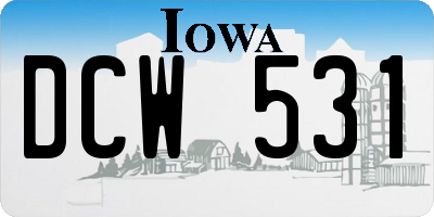 IA license plate DCW531