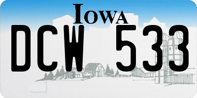 IA license plate DCW533
