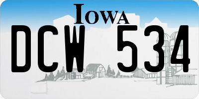 IA license plate DCW534