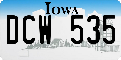 IA license plate DCW535