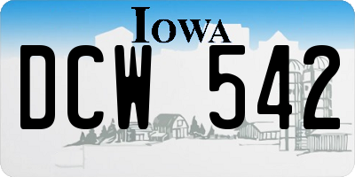 IA license plate DCW542