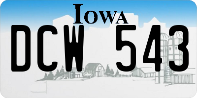 IA license plate DCW543