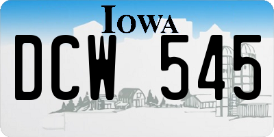 IA license plate DCW545