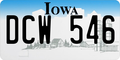 IA license plate DCW546