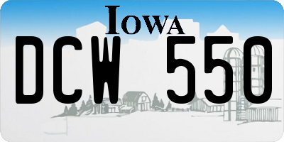 IA license plate DCW550