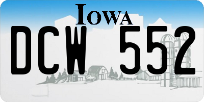 IA license plate DCW552