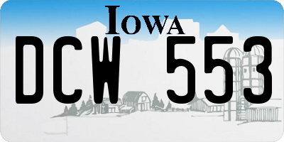 IA license plate DCW553