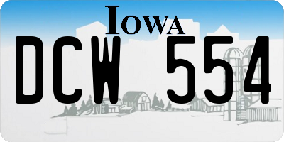 IA license plate DCW554