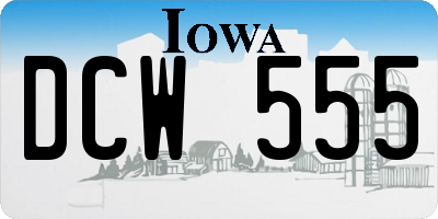 IA license plate DCW555