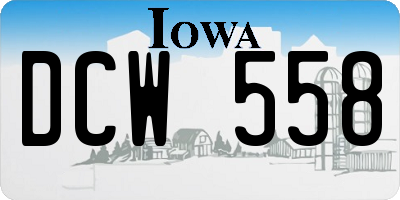IA license plate DCW558