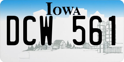 IA license plate DCW561