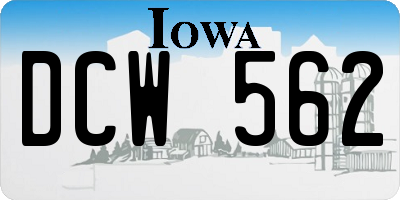 IA license plate DCW562