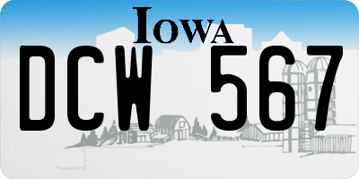 IA license plate DCW567