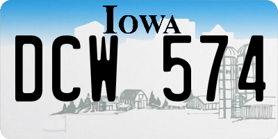 IA license plate DCW574