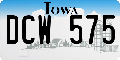 IA license plate DCW575