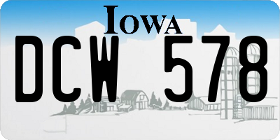 IA license plate DCW578