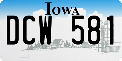 IA license plate DCW581