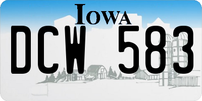 IA license plate DCW583