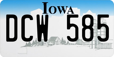 IA license plate DCW585