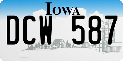IA license plate DCW587