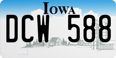 IA license plate DCW588