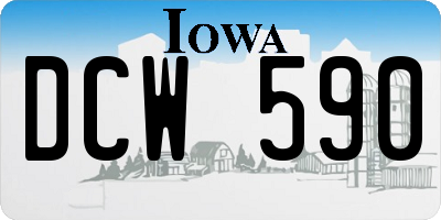 IA license plate DCW590