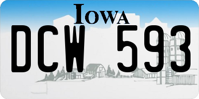 IA license plate DCW593
