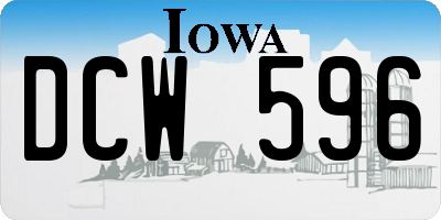 IA license plate DCW596