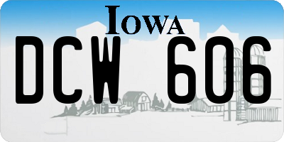 IA license plate DCW606