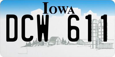 IA license plate DCW611