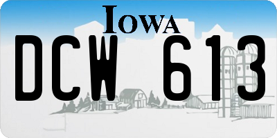 IA license plate DCW613