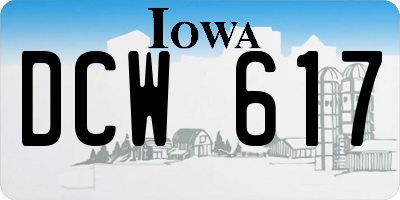 IA license plate DCW617