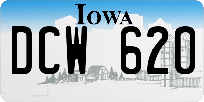 IA license plate DCW620