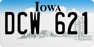 IA license plate DCW621