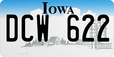 IA license plate DCW622