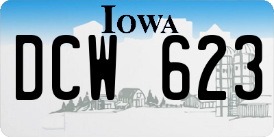 IA license plate DCW623