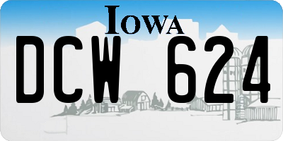 IA license plate DCW624