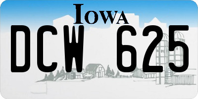 IA license plate DCW625