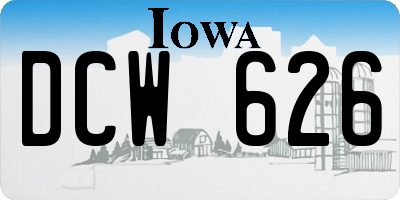IA license plate DCW626