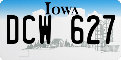 IA license plate DCW627