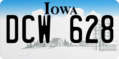 IA license plate DCW628