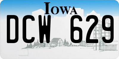 IA license plate DCW629