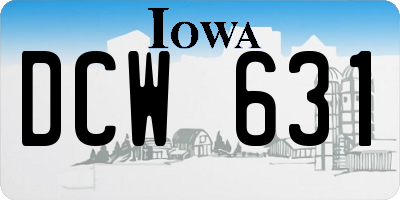 IA license plate DCW631