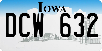 IA license plate DCW632
