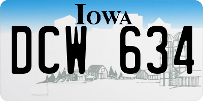 IA license plate DCW634