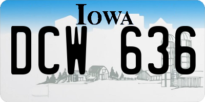 IA license plate DCW636