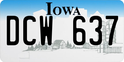 IA license plate DCW637